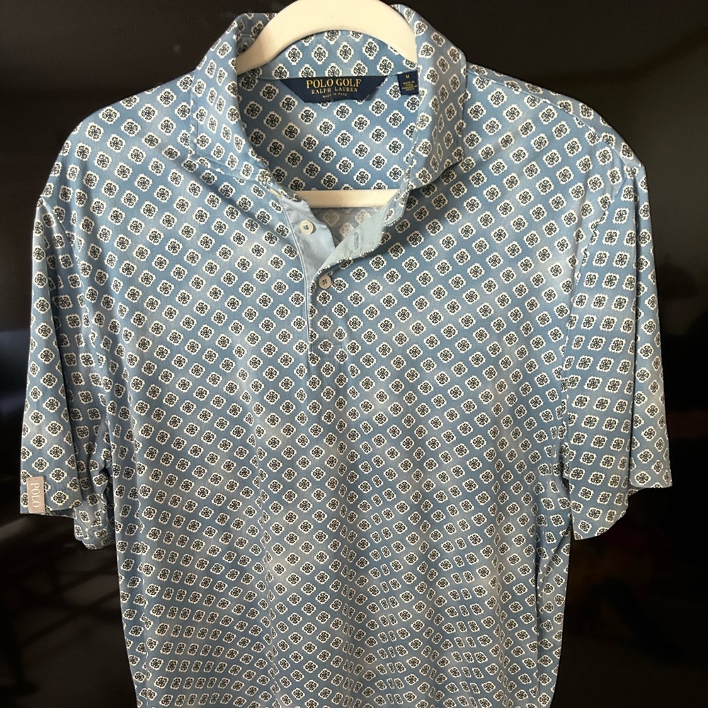 Polo Golf Ralph Lauren Light-weight Stretch Pattern Shirt — Mens Medium